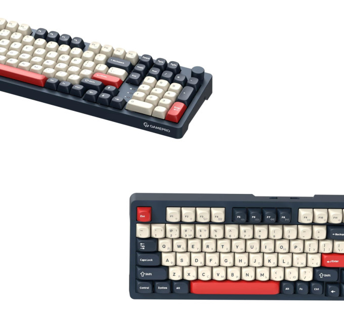 GamePro Клавіатура бездротова GamePro Asgard Drakkar Keychron Super Red Switch Blue (MK305BL)