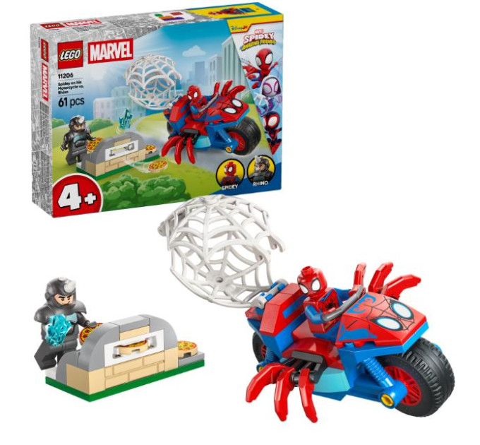 LEGO Конструктор LEGO Spidey Павук на мотоциклі проти Носорога (11206)