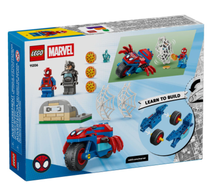 LEGO Конструктор LEGO Spidey Павук на мотоциклі проти Носорога (11206)