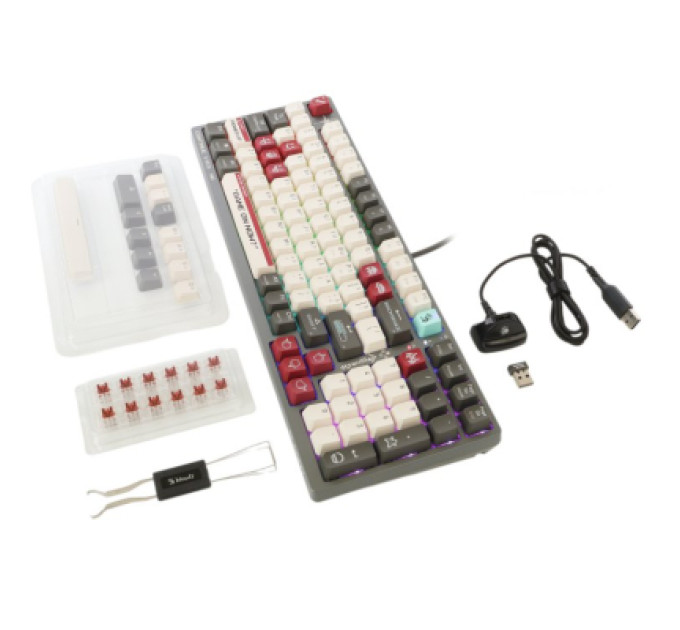 A4Tech Клавіатура A4Tech Bloody WS98 Wireless/Bluetooth/USB UA Pixels Red (4711421001090)