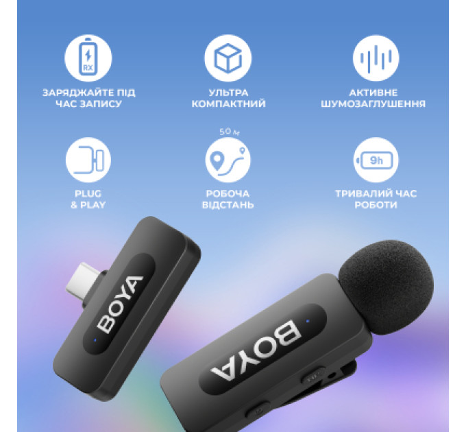 Boya Мікрофон Boya BY-V10 Type-C Black (BY-V10)