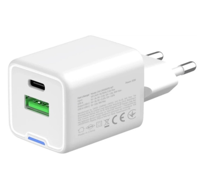 ColorWay Зарядний пристрій ColorWay USB-C PD20W + 1xUSB QC4.0 white (CW-CHS062PD-WT)