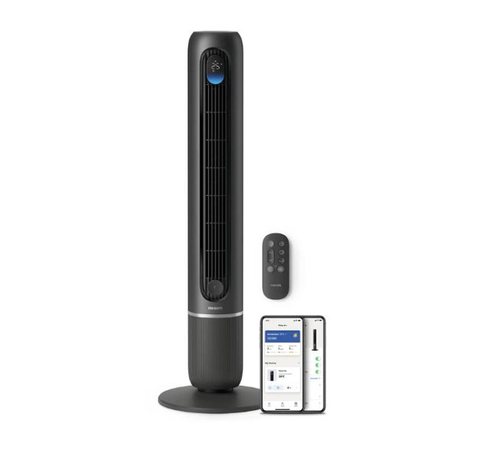 PHILIPS HA Вентилятор Philips колонний Series 7000, 30Вт, пульп ДУ, режим " Бриз", сенсорний дисплей, таймер, темно-сірий