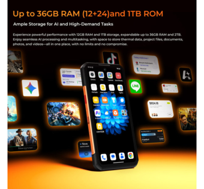 OUKITEL Мобільний телефон OUKITEL WP500 12/1TB Orange (6941749876706)