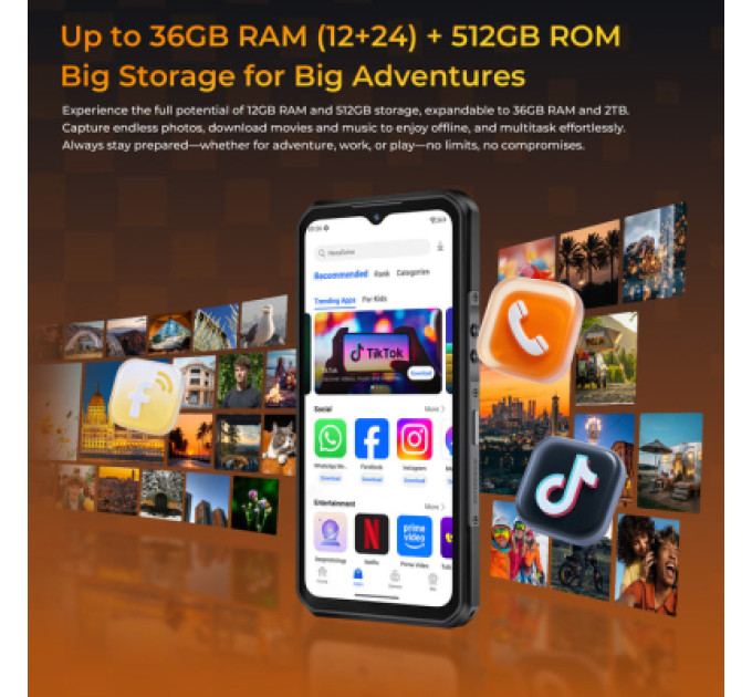 OUKITEL Мобільний телефон OUKITEL WP66 12/512GB Gray (6941749856883)