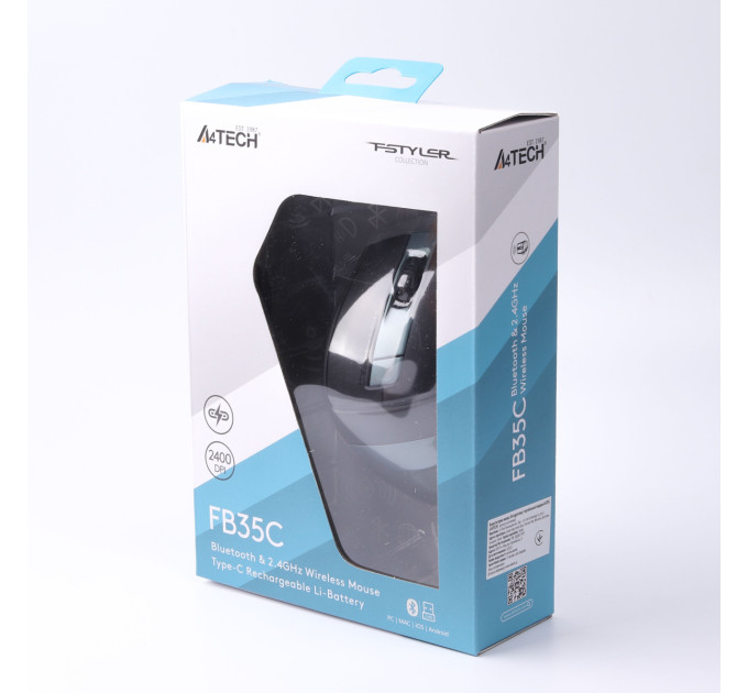 A4Tech Миша бездротова A4Tech Fstyler FB35C Midnight Green USB