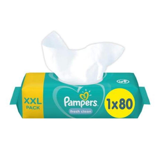 Pampers Дитячі вологі серветки Pampers Fresh Clean 80 шт (8001841077598)