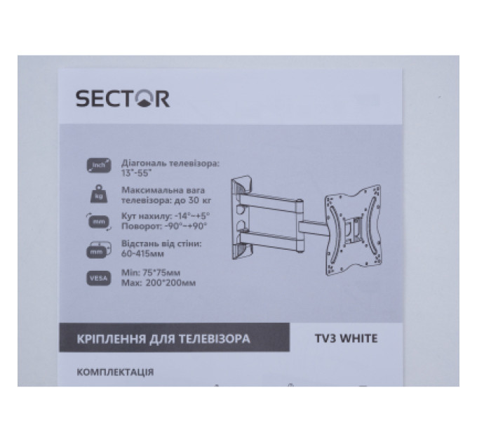 Sector Кронштейн Sector TV3 White