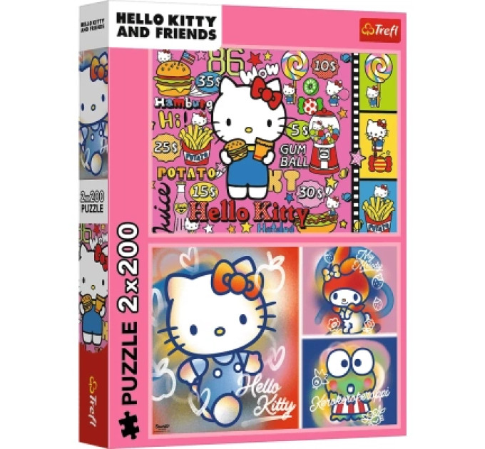 Trefl Пазл Trefl Hello Kitty Вітаю Кітті та друзів 2х200 елементів (5900511133363)