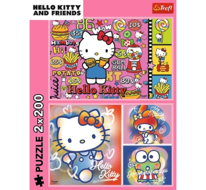 Trefl Пазл Trefl Hello Kitty Вітаю Кітті та друзів 2х200 елементів (5900511133363)
