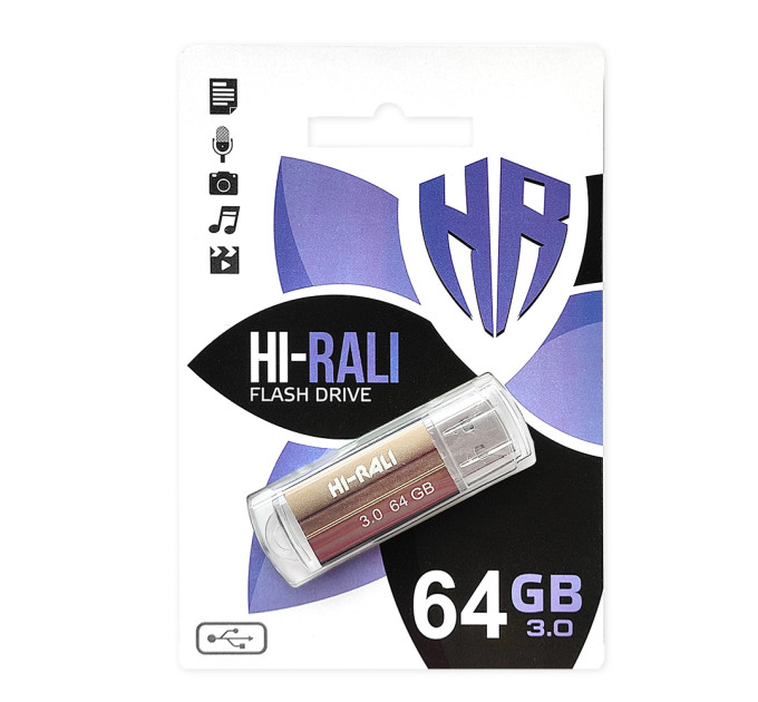 Hi-Rali Флеш-накопичувач USB3.0 64GB Hi-Rali Corsair Series Bronze (HI-64GB3CORBR)