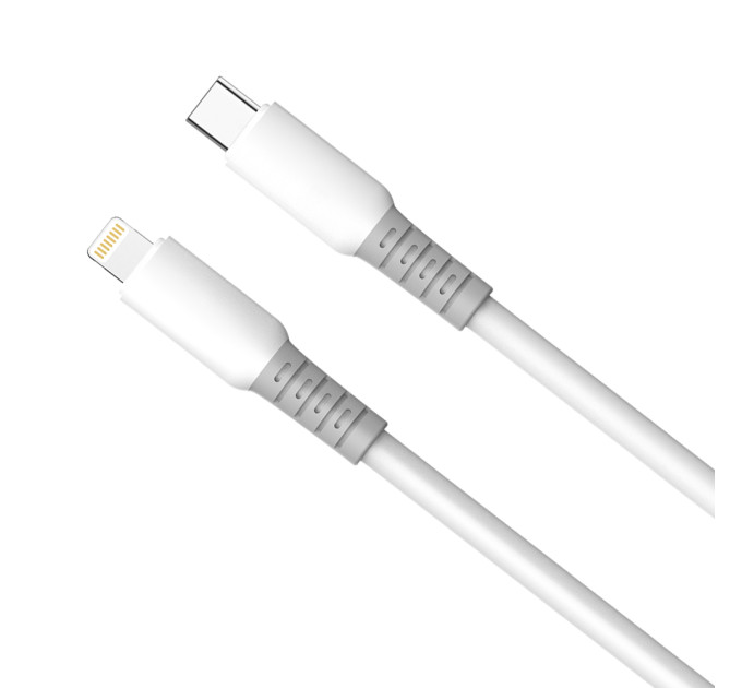 ColorWay Кабель ColorWay USB Type-C - Lightning (M/M), liquid silicone, 3А, 1 м, White (CW-CBPDCL093-WT)