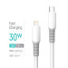ColorWay Кабель ColorWay USB Type-C - Lightning (M/M), liquid silicone, 3А, 1 м, White (CW-CBPDCL093-WT)