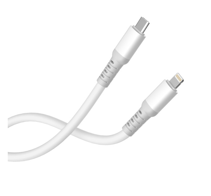 ColorWay Кабель ColorWay USB Type-C - Lightning (M/M), liquid silicone, 3А, 1 м, White (CW-CBPDCL093-WT)