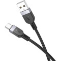 HOCO Дата кабель USB 2.0 AM to USB-C 1.0m silicone X109 Energy black HOCO (6942007636247)