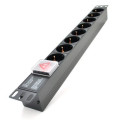 Pipo Силовий блок 19" 8 розеток, без кабеля, вимикач, алюм. корпус Pipo (PP8PDUGRC14)