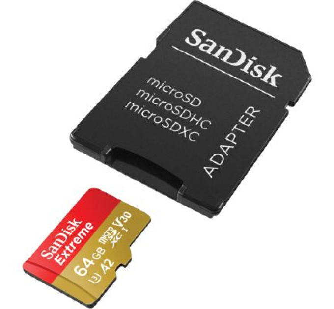 SanDisk Карта пам'яті SanDisk 64GB microSD class 10 UHS-I U3 Extreme (SDSQXAH-064G-GN6MA)