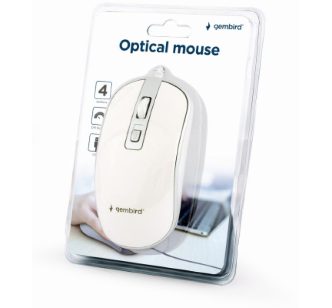 Gembird Мишка Gembird MUS-4B-06-WS USB White/Grey (MUS-4B-06-WS)