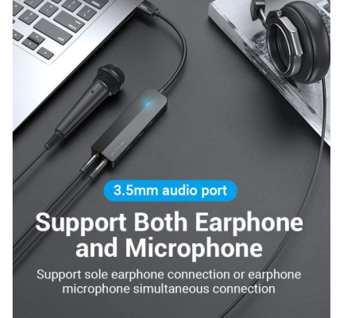 Vention Концентратор Vention USB 3.0 to 3хUSB 3.0/2хTRS Audio/USB Micro 1.0m (CHIBF)