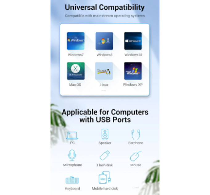 Vention Концентратор Vention USB 3.0 to 3хUSB 3.0/2хTRS Audio/USB Micro 1.0m (CHIBF)