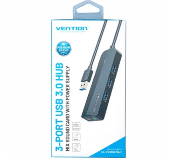 Vention Концентратор Vention USB 3.0 to 3хUSB 3.0/2хTRS Audio/USB Micro 1.0m (CHIBF)