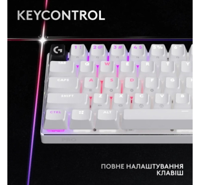 Logitech Клавіатура Logitech G Pro X 60 Lightspeed GX Tactile Wireless/Bluetooth UA White (920-011930)