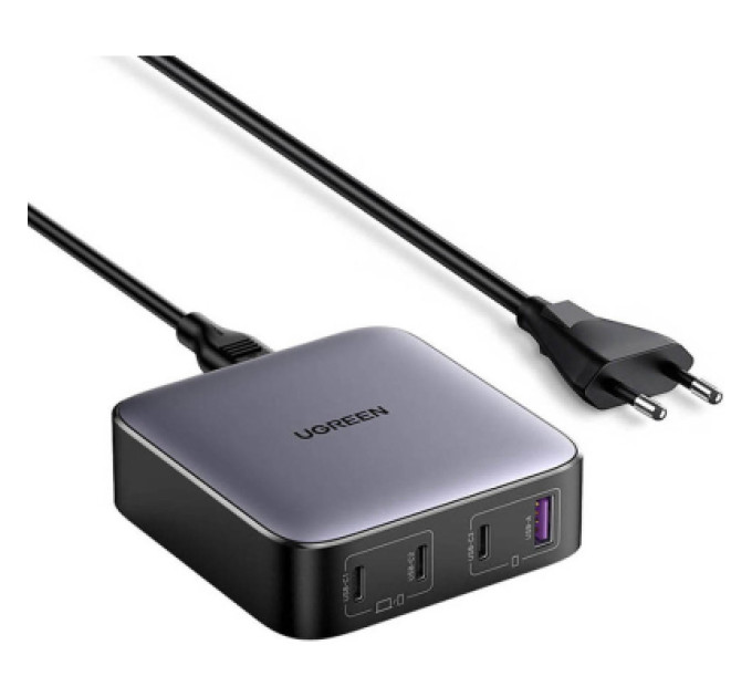 Ugreen Зарядний пристрій Ugreen 4xUSB 100W (3xType-C+USB A QC3) GAN Charger Nexode Series Black CD328 (90928)