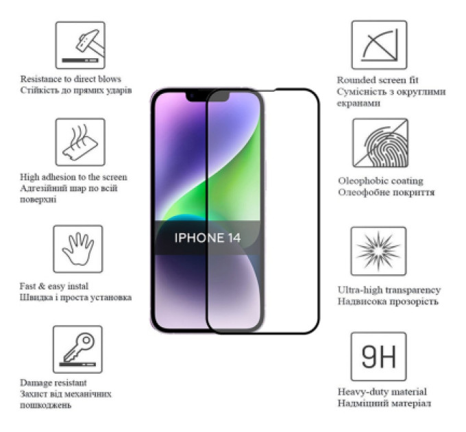 Drobak Скло захисне Drobak Matte Ceramics Anty Spy Apple iPhone 14 Pro (535330)