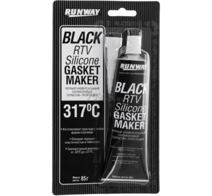Runway Герметик автомобільний Runway Black RTV Silicone 85 г (RW8501)