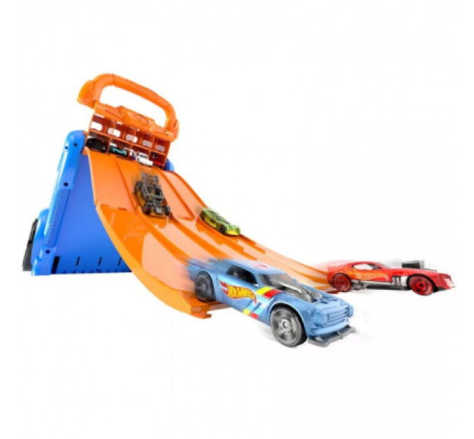 Hot Wheels Автотрек Hot Wheels Портативний трек-контейнер з 4 рівнобіжними доріжками (HWCC14)