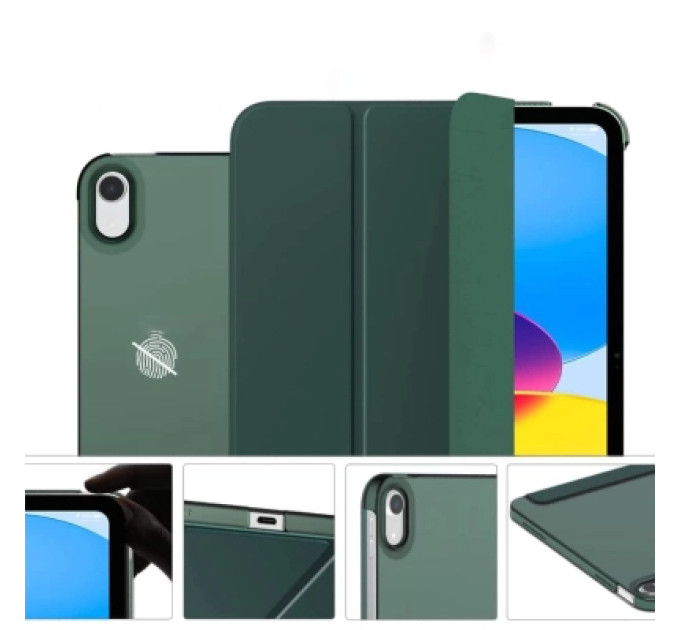 BeCover Чохол до планшета BeCover Tri Fold Hard Apple iPad 10.9" (2022/2024)/iPad (А16) 2025 11" Dark Green (713319)