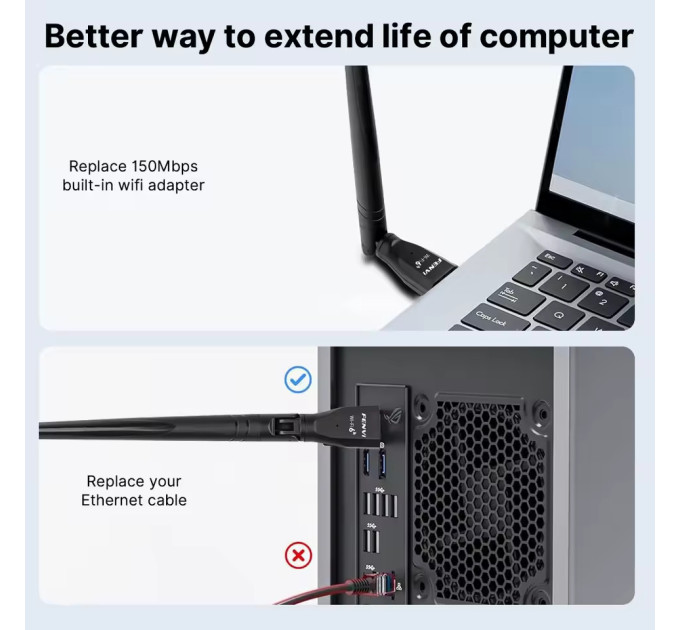 Fenvi Бездротовий адаптер Fenvi FU-AX300Pro