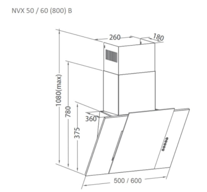 Pyramida Витяжка кухонна Pyramida NVX 50 (800) B WH