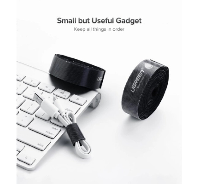 Ugreen Набір для кріплення стрічка-липучка LP124 20mm Cable Tie Band 2m Black Ugreen (40354)