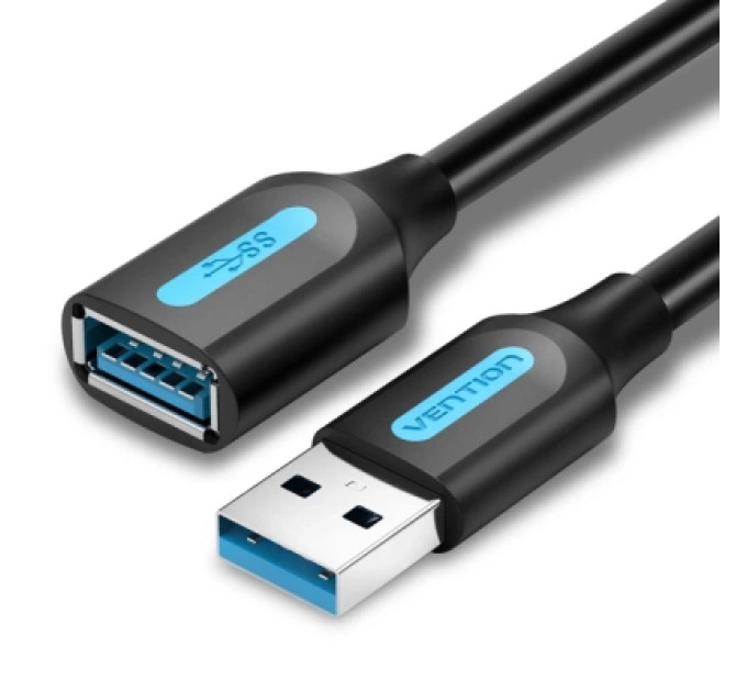 Vention Дата кабель USB 3.0 A Male to A Female Extension Cable 3M black PVC Type VENTION (CBHBI)