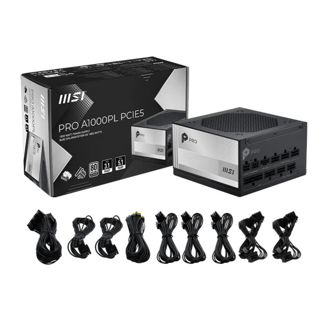 MSI Блок живлення MSI PRO A1000PL PCIE5 1000W