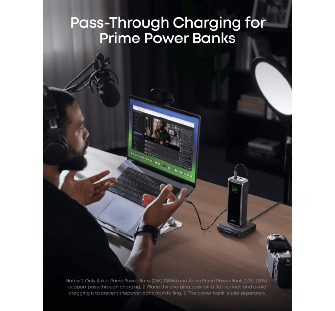 Anker Мережевий зарядний пристрій Anker Charging Base for Anker Prime 150W Black (A1903G11)