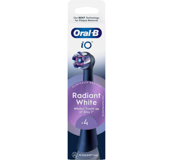 Braun Насадка для зубної електрощітки Braun Oral-B iO RB WB Radiant White Black (4 шт)
