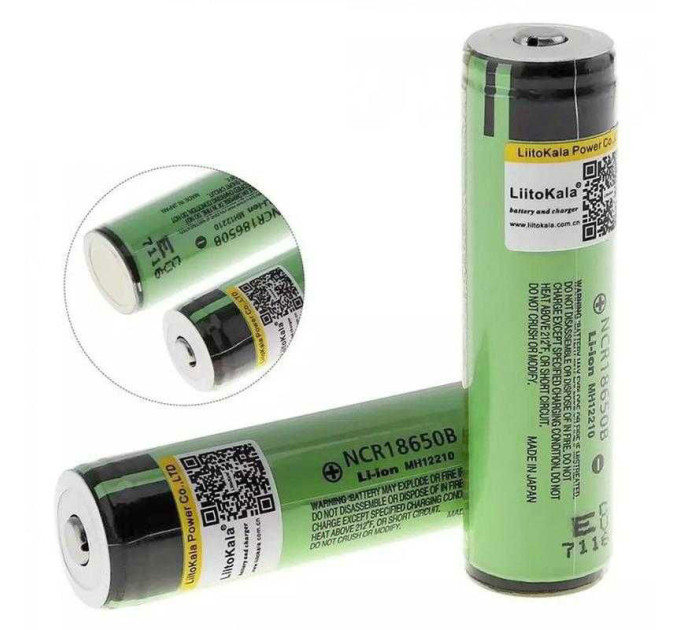 Liitokala Акумулятор 18650 3400mAh (3200-3400mah), 3.7V (2.75-4.2V), green, OEM Liitokala (Lii-34B-JT)