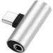 XoKo Перехідник Type-C to Jack 3.5 мм 1.0m 2in1 XoKo (AC-205-SLV)