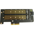 Dynamode Контролер Dynamode 2х M.2 NVMe M-Key /SATA B-key SSD to PCI-E 3.0 x4/ x8/ x16, (PCI-Ex4- 2xM.2 MB-key)