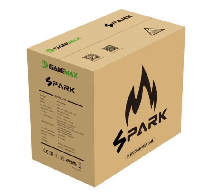 Gamemax Корпус для комп'ютера ATX W/O PSU SPARK BLACK GAMEMAX