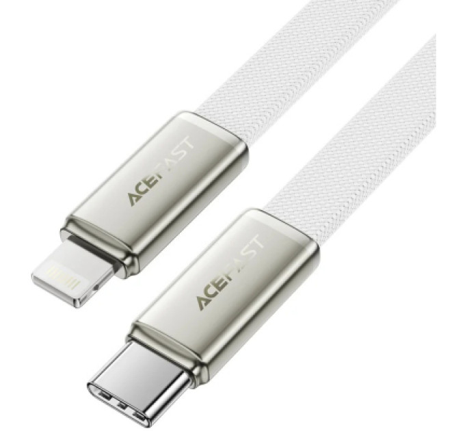 Acefast Дата кабель USB 2.0 AM to Lightning 1.2m 30W nylon white Acefast (6974316286240)