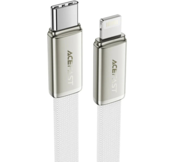 Acefast Дата кабель USB 2.0 AM to Lightning 1.2m 30W nylon white Acefast (6974316286240)