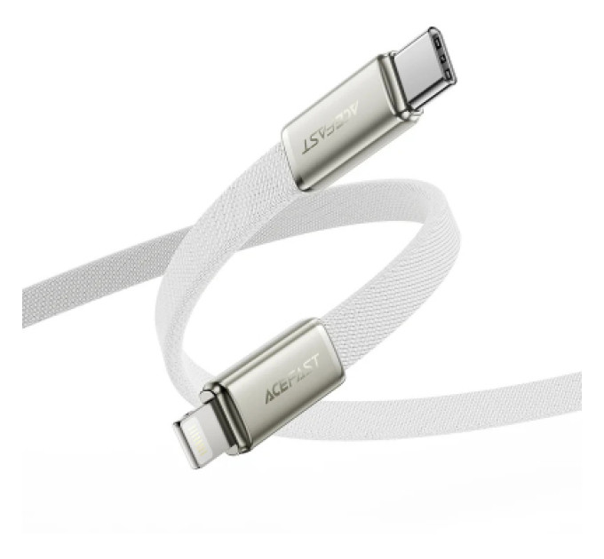 Acefast Дата кабель USB 2.0 AM to Lightning 1.2m 30W nylon white Acefast (6974316286240)