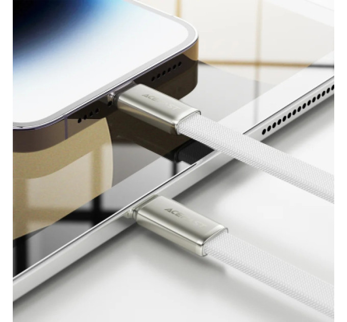 Acefast Дата кабель USB 2.0 AM to Lightning 1.2m 30W nylon white Acefast (6974316286240)