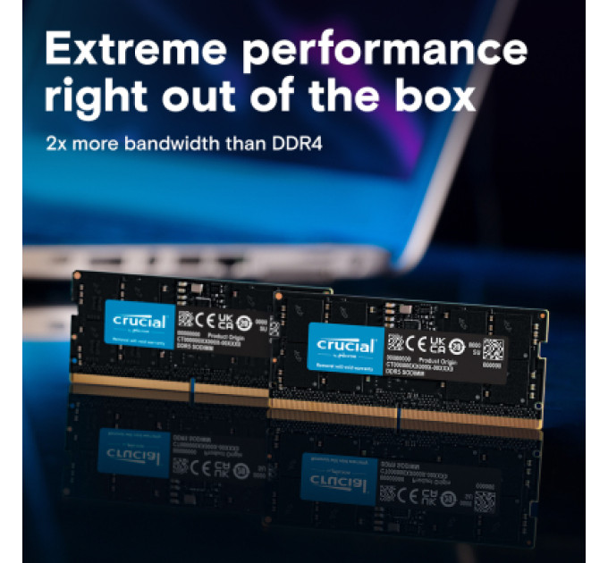 Crucial Модуль пам'яті для ноутбука SoDIMM DDR5 8GB 5200 MHz Micron (CT8G52C42S5)