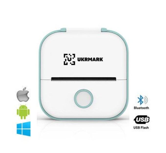 UKRMARK Принтер чеків UKRMARK P02GN Bluetooth, біло-зелений (900912)