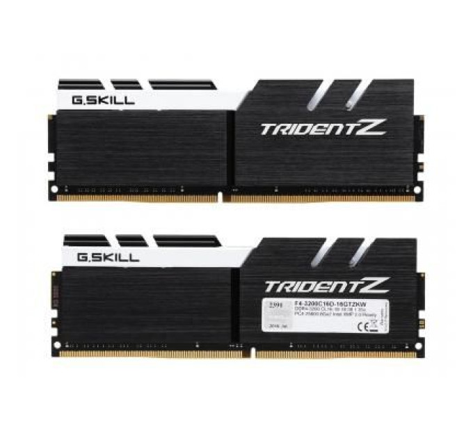 G.Skill Модуль пам'яті для комп'ютера DDR4 16GB (2x8GB) 3200 MHz Trident Z Black H/White G.Skill (F4-3200C16D-16GTZKW)