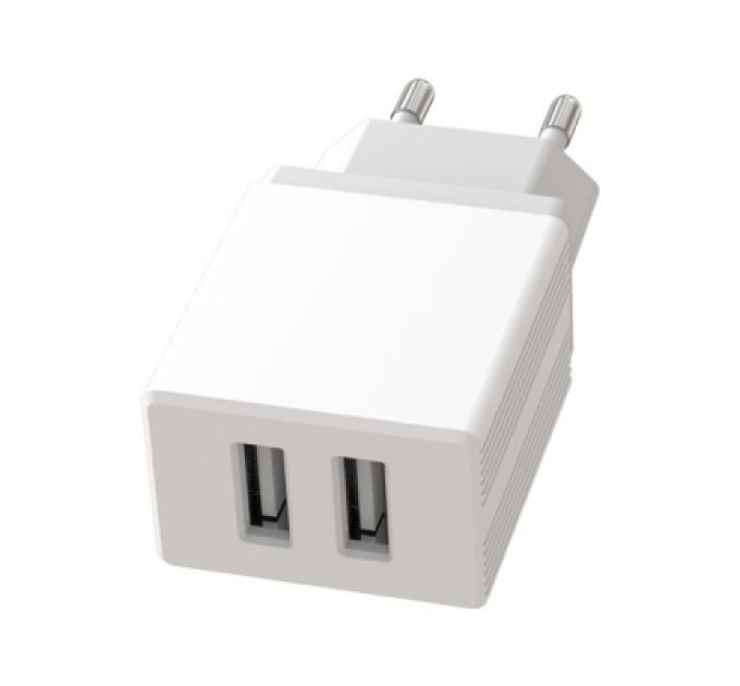 XO Зарядний пристрій XO L75 2USB/2.4A + Lightning White (XO-L75-L)